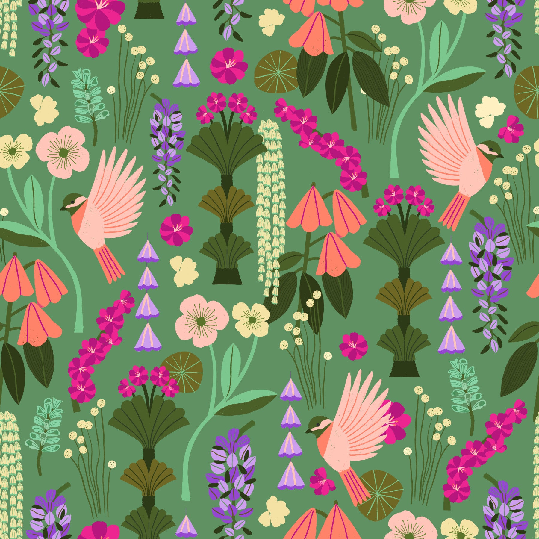 Birds & Blooms Wallpaper⁠