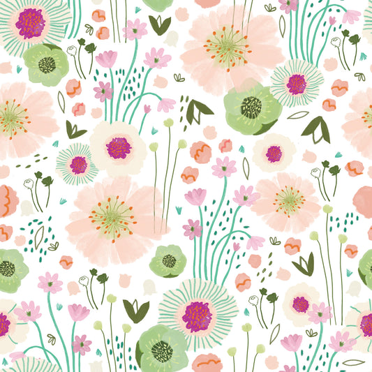 Ditsy Dream - White Wallpaper⁠