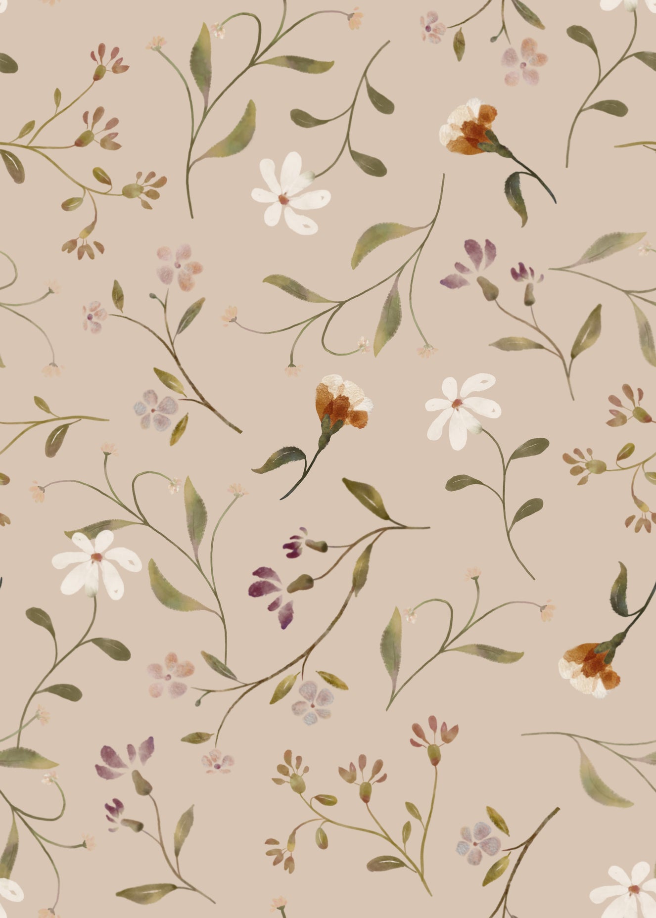 Memories in Petals Wallpaper⁠ Cream