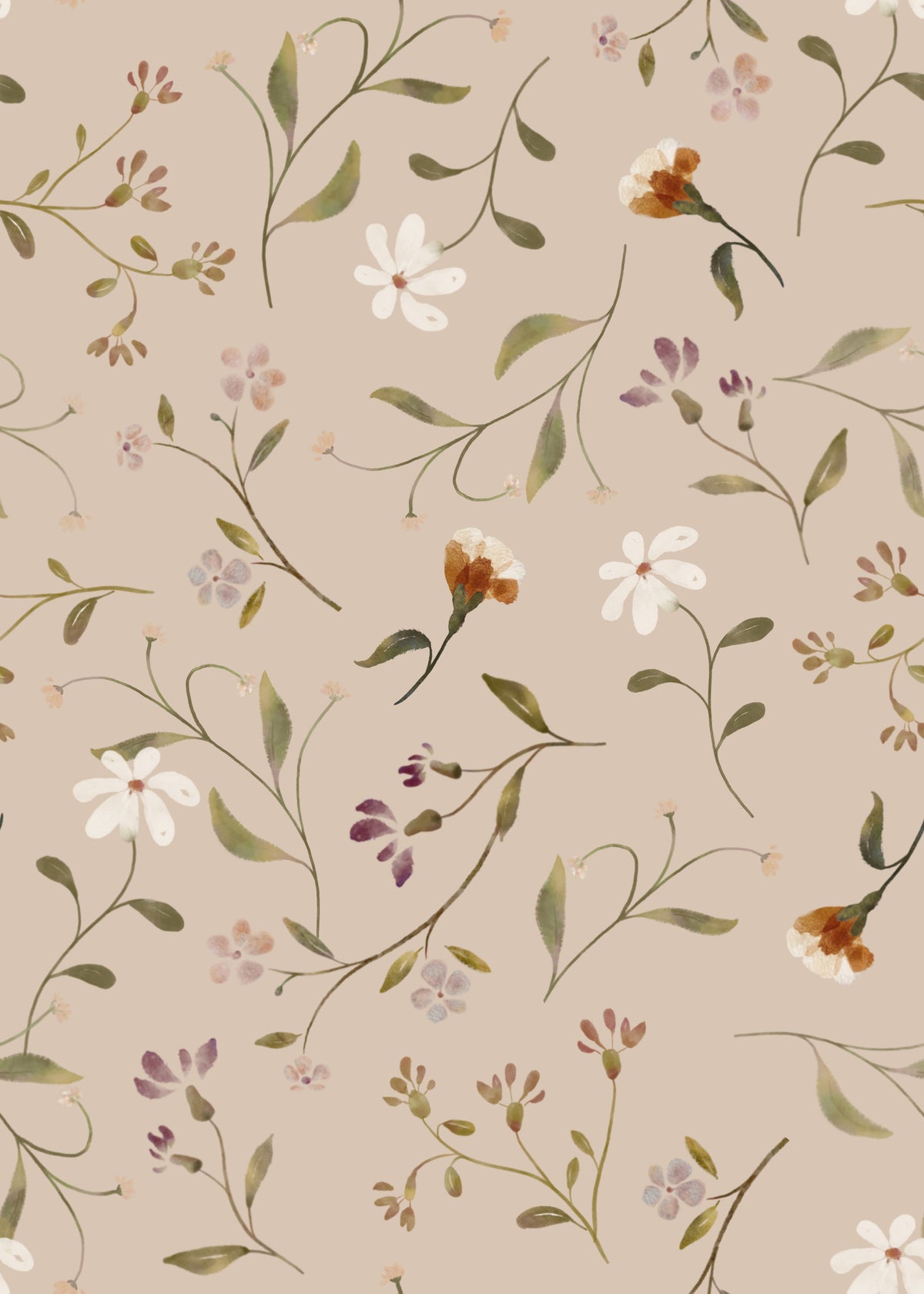 Memories in Petals Wallpaper⁠ Cream in your room — zoomed