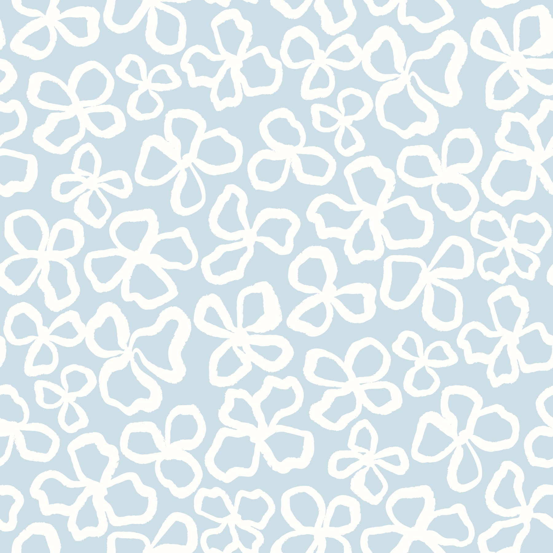 Whimsical White Flowers Wallpaper⁠ in your room — zoomed