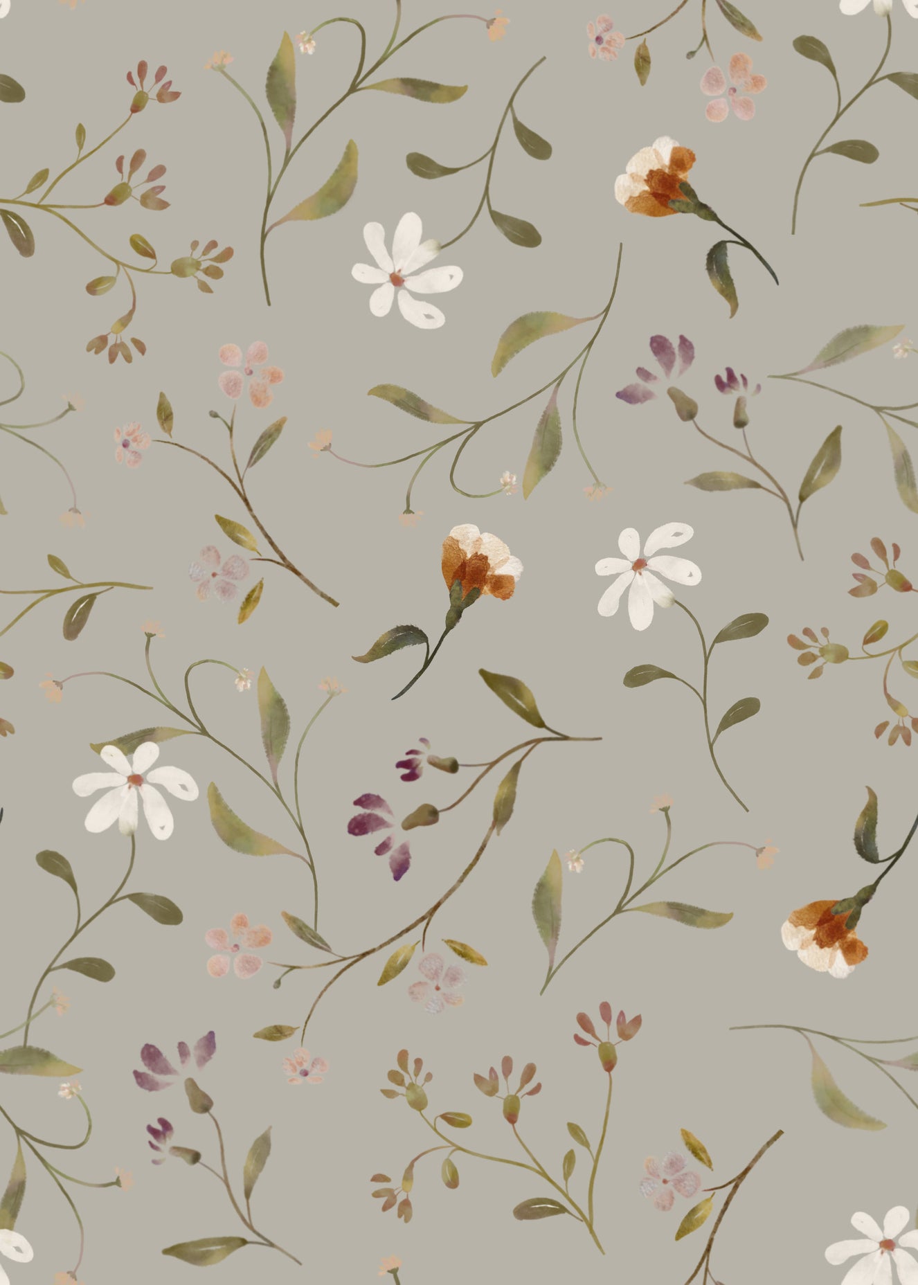 Memories in Petals Wallpaper⁠ Olive Wallpaper⁠