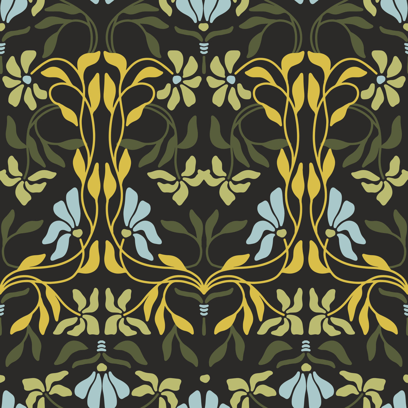 Art Nouveau Bloom Fusion Wallpaper⁠