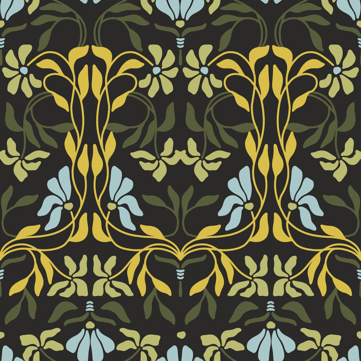Art Nouveau Bloom Fusion Wallpaper⁠