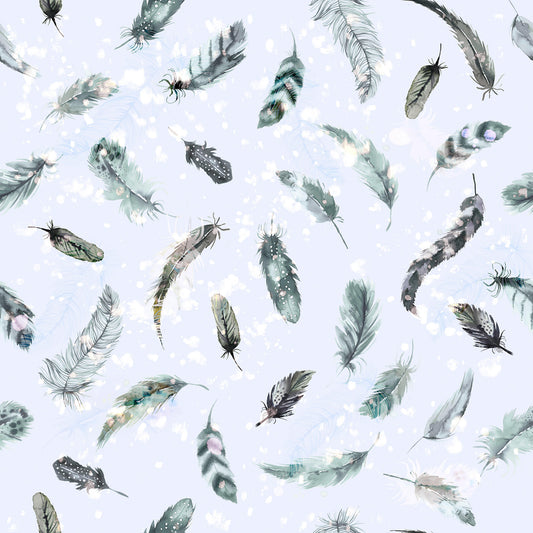 Delicate Feathers Soft Blue Wallpaper⁠