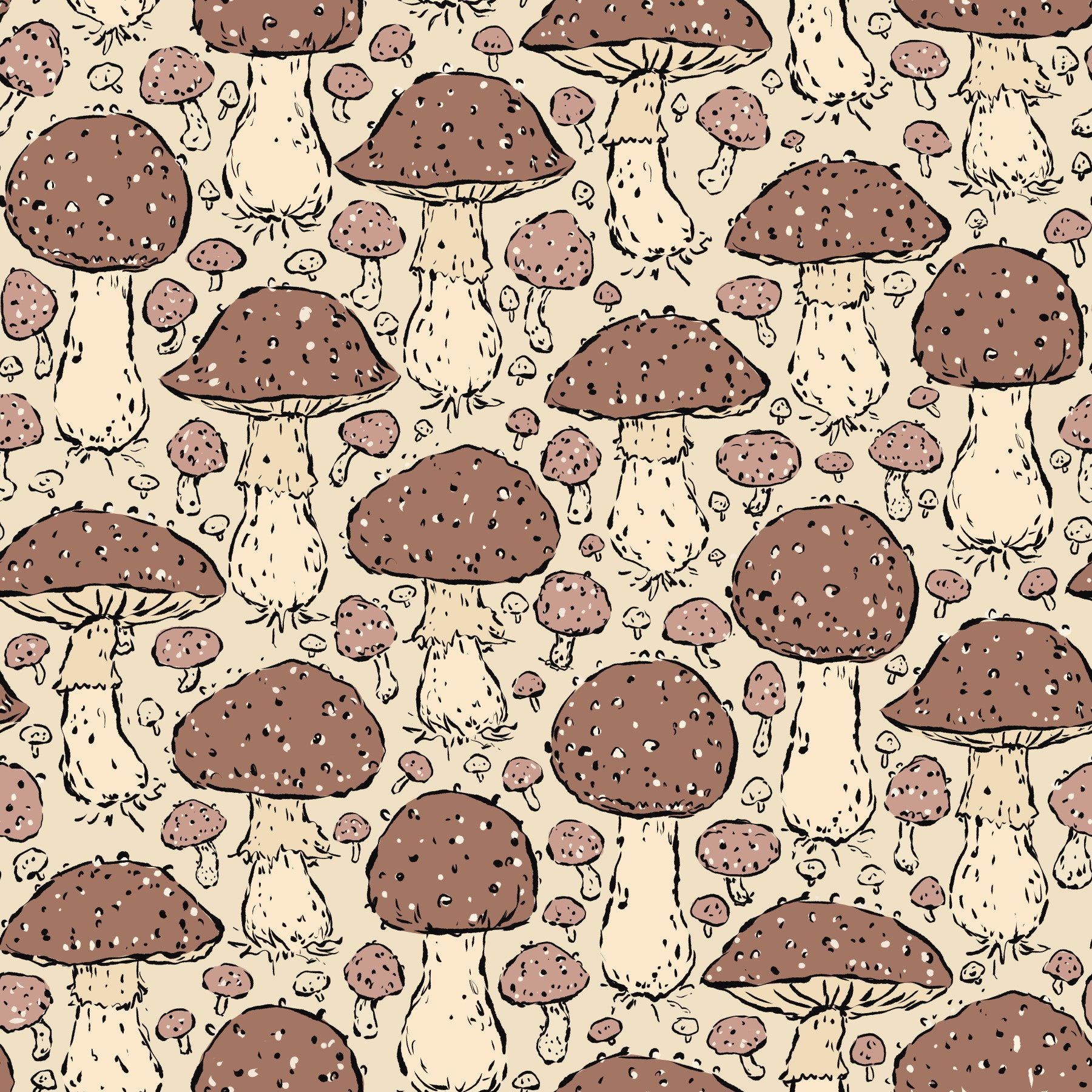 Mushroomcore - Mocha Mousse and Beige Wallpaper⁠