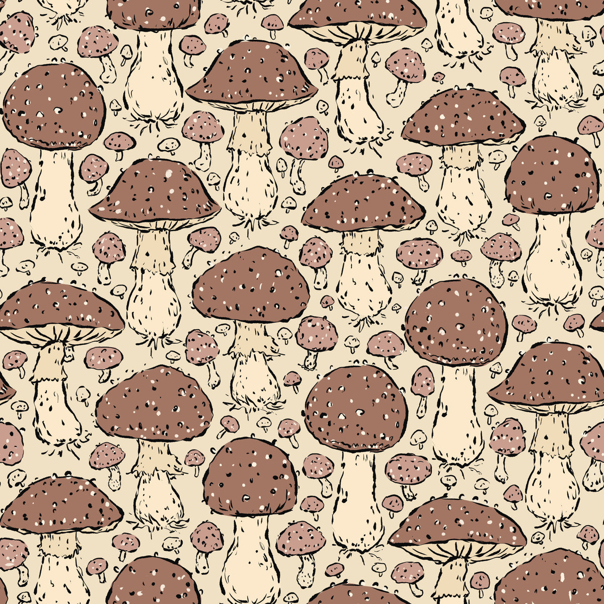 Mushroomcore - Mocha Mousse and Beige Wallpaper⁠ in your room — zoomed