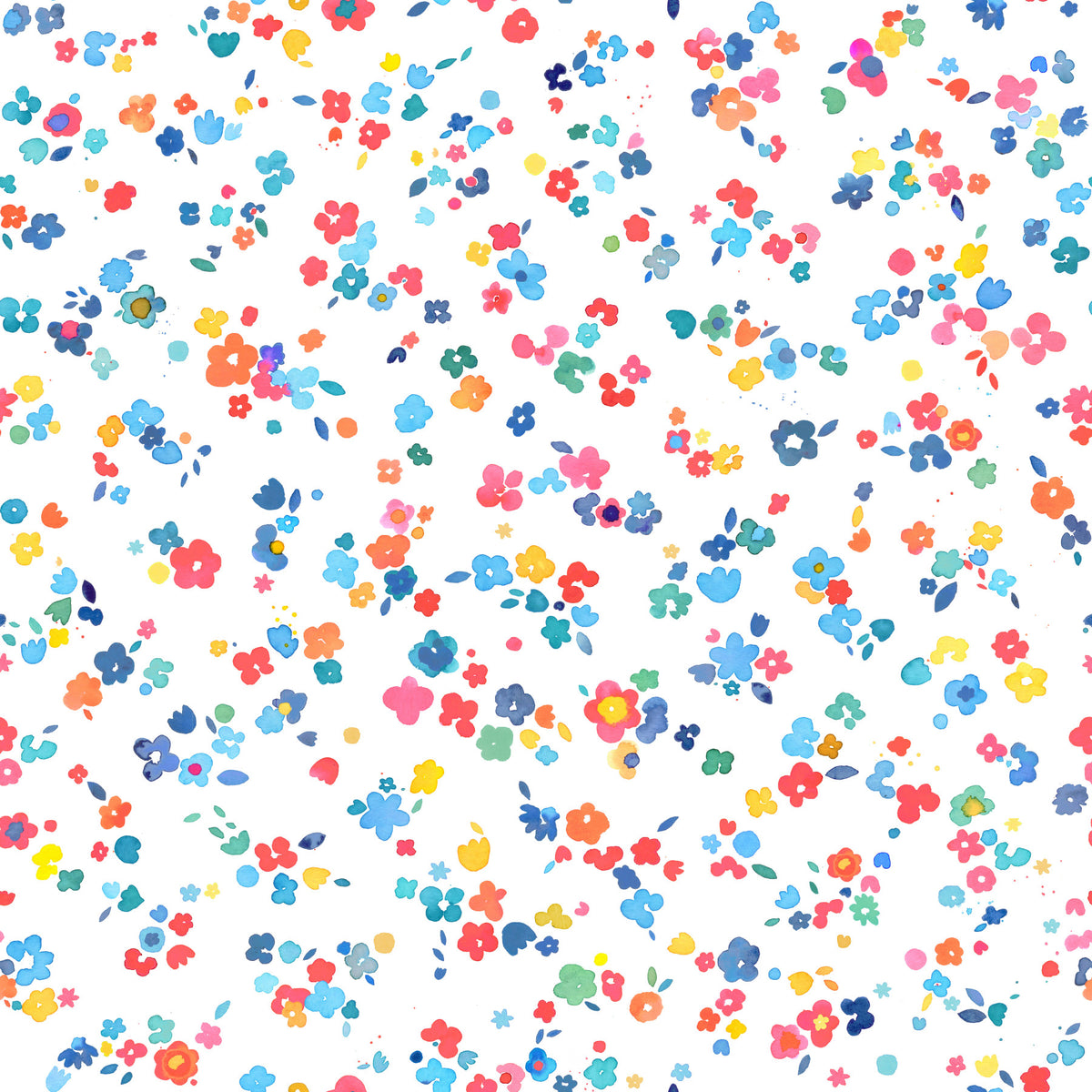 Ditsy Minimal Tiny Flowers Multicolor Wallpaper⁠ in your room — zoomed