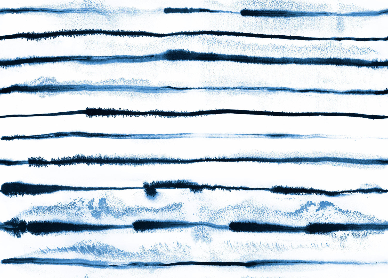 Electric Ink Stripes Scandinavian Indigo Wallpaper⁠