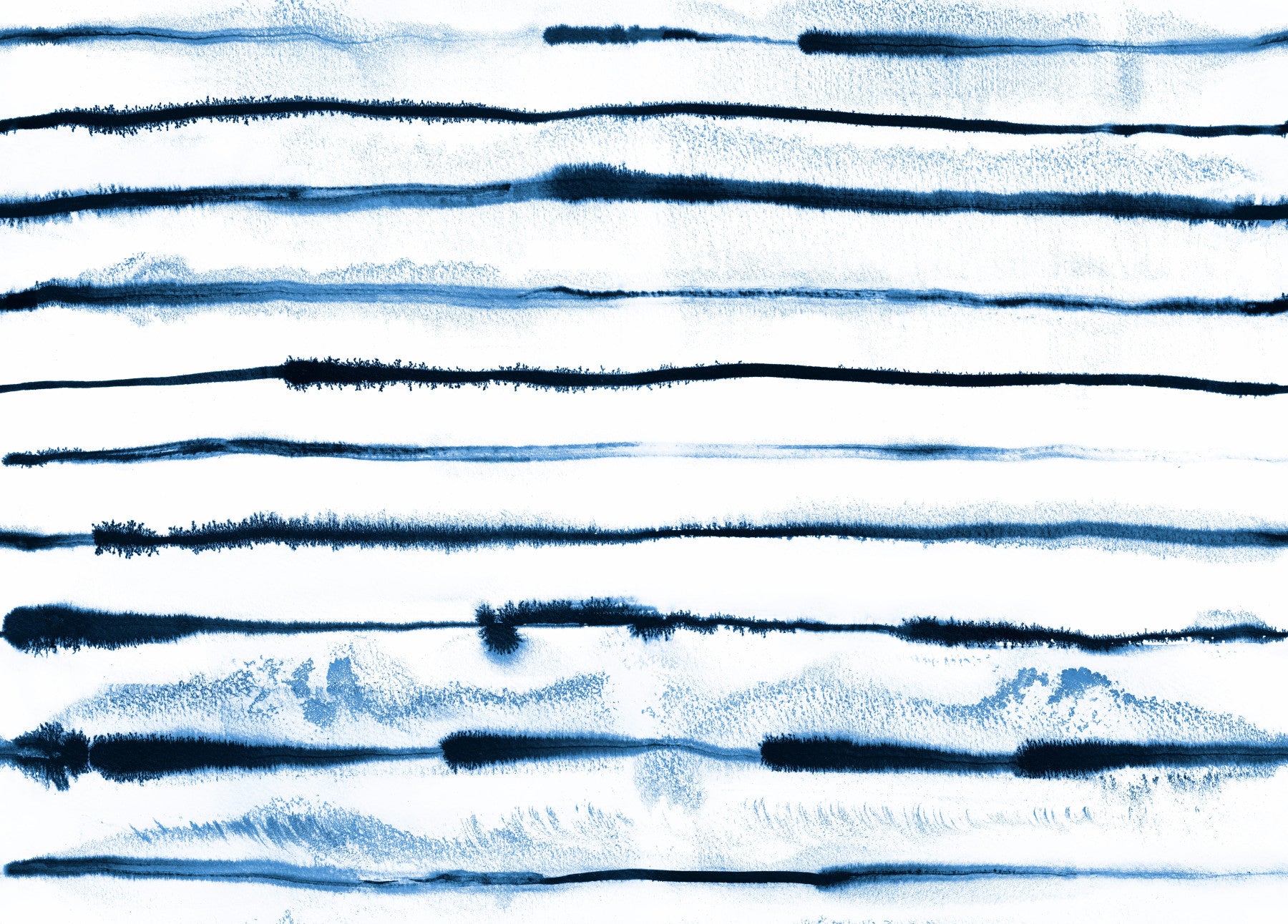Electric Ink Stripes Scandinavian Indigo Wallpaper⁠