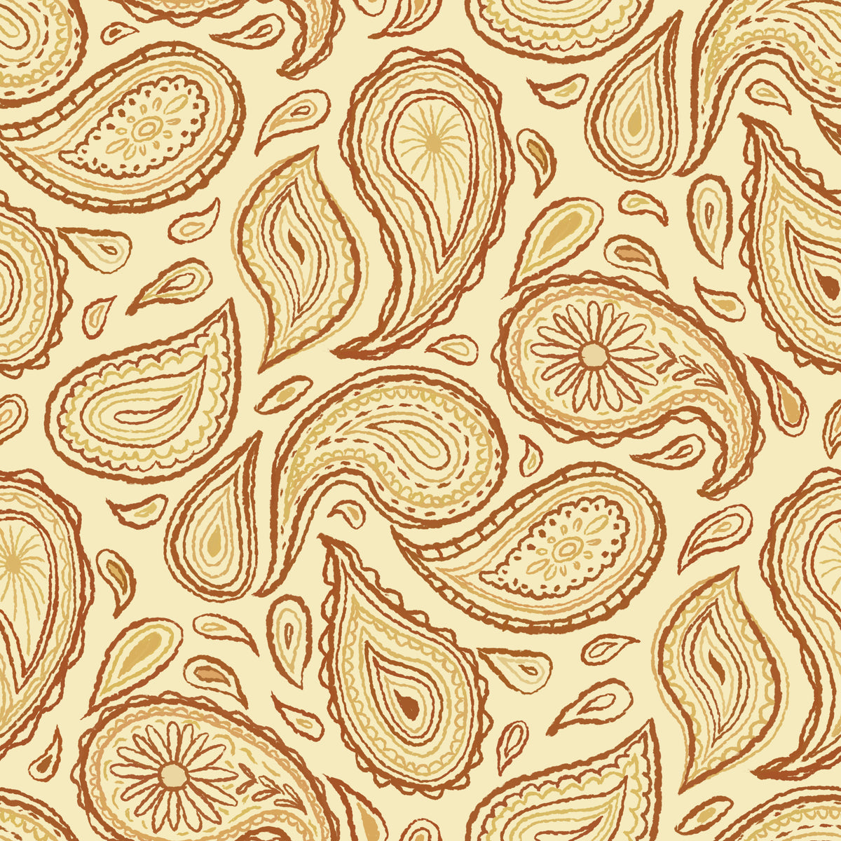 Autumn Paisley - Warm  Wallpaper⁠