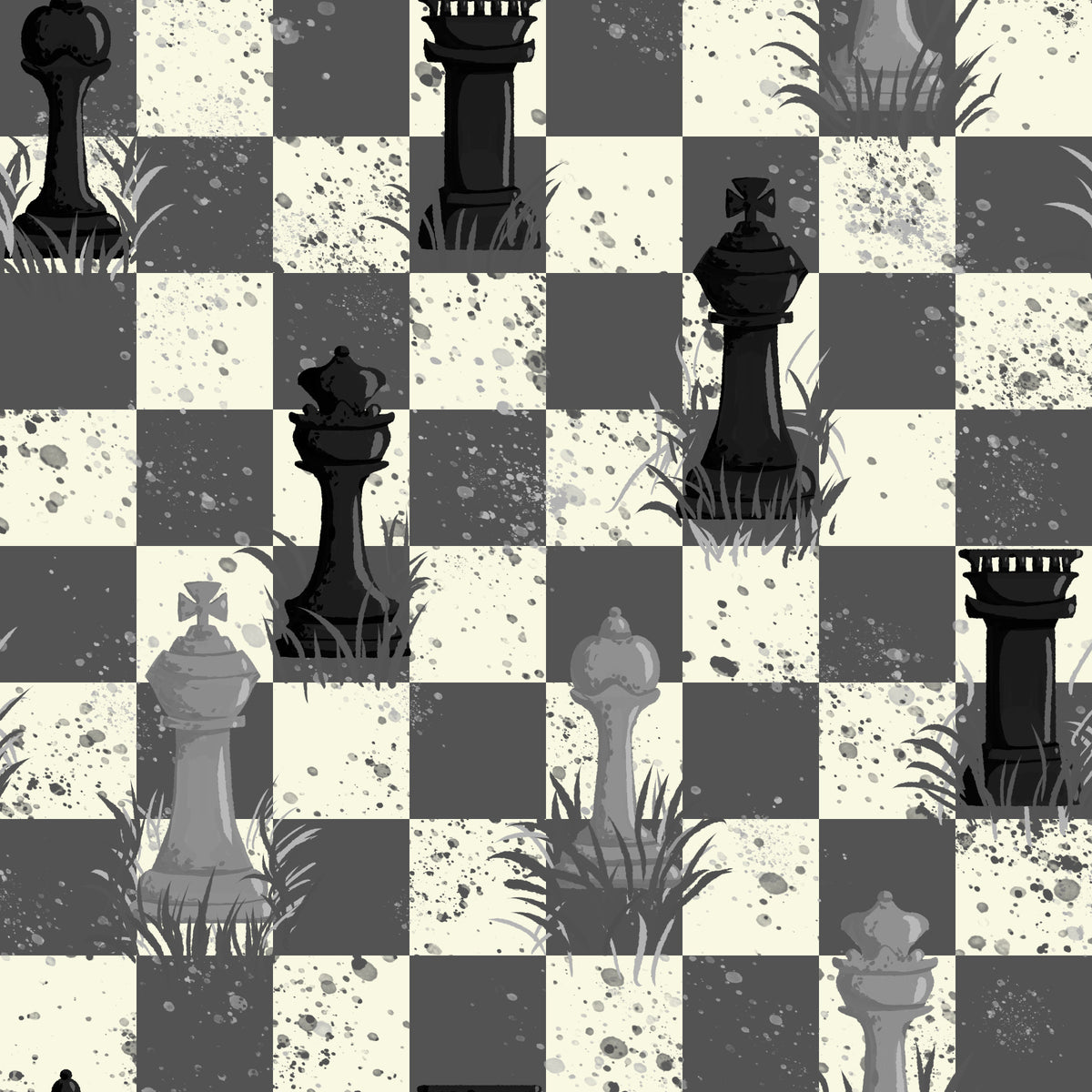 Outdoor Chess - Grayscale / Black and White Wallpaper⁠ in your room