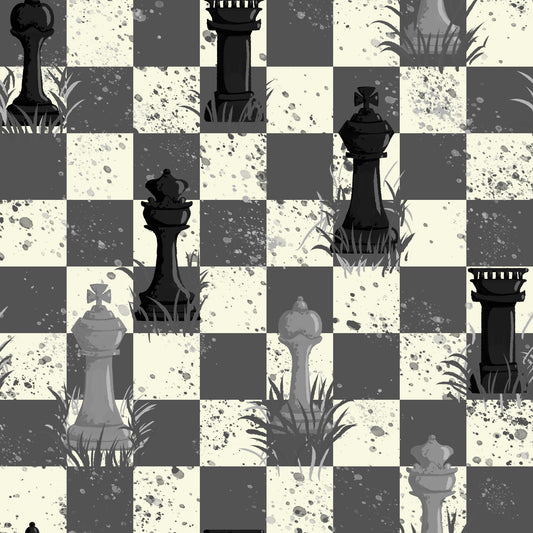 Outdoor Chess - Grayscale / Black and White Wallpaper⁠