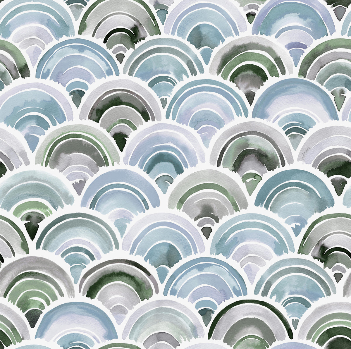 Japanese Scallops Scales Rainbow Wallpaper⁠ in your room
