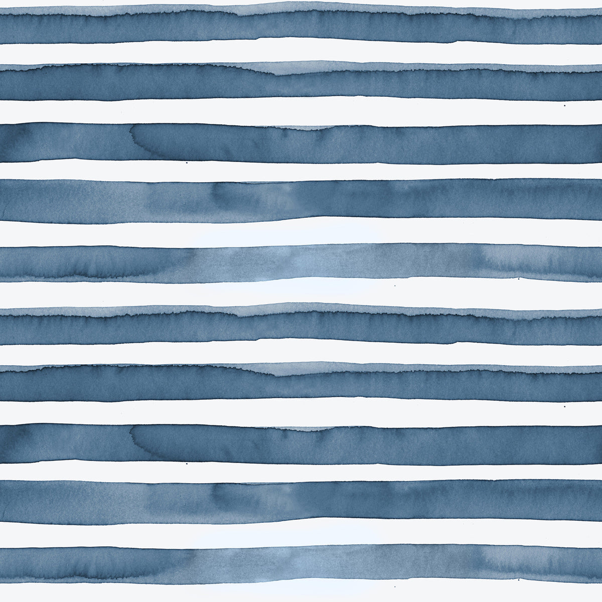 Marine Blue Watercolor Stripes Wallpaper⁠ in your room — zoomed