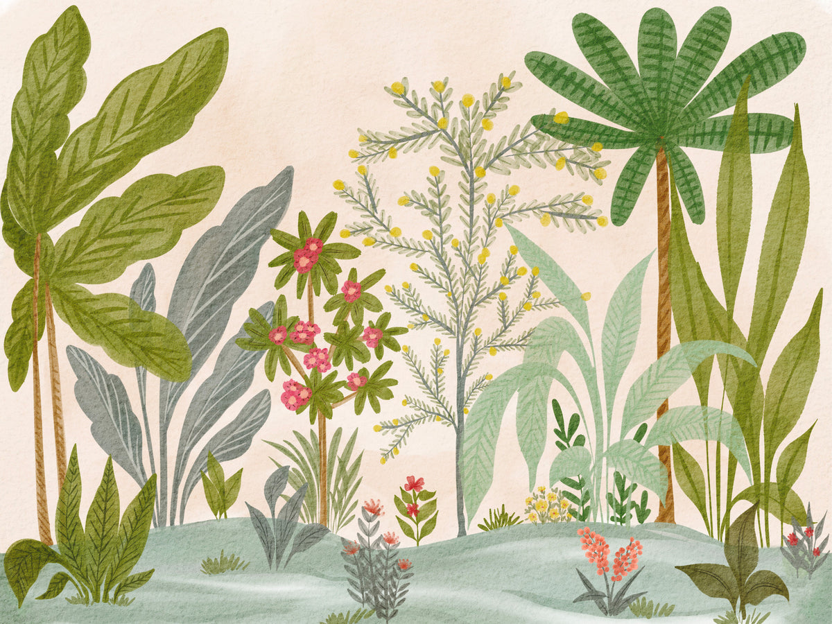 Whimsical Garden Escape Wall Mural in your room