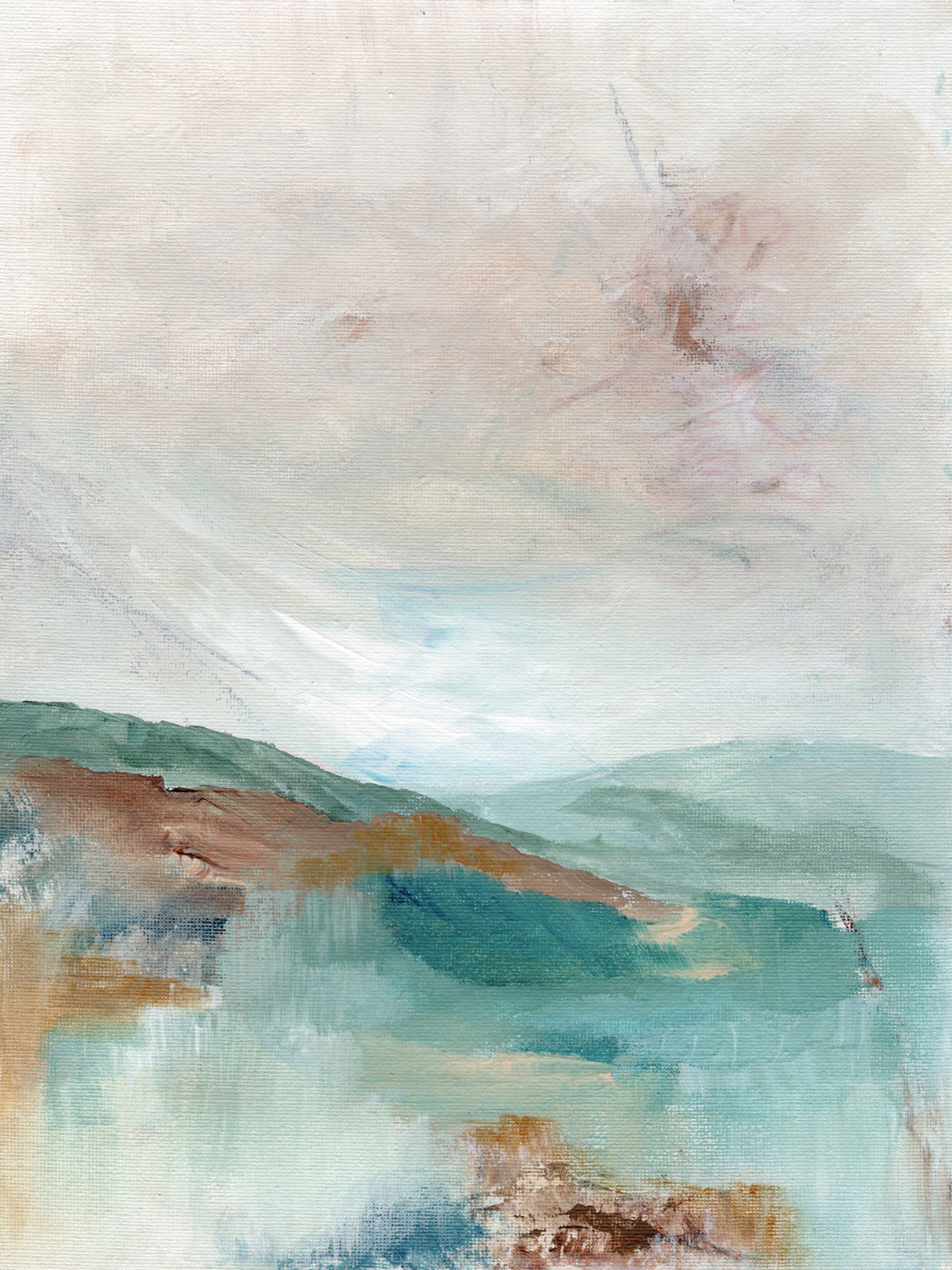 Misty Mountain Hues Wall Mural in your room — zoomed