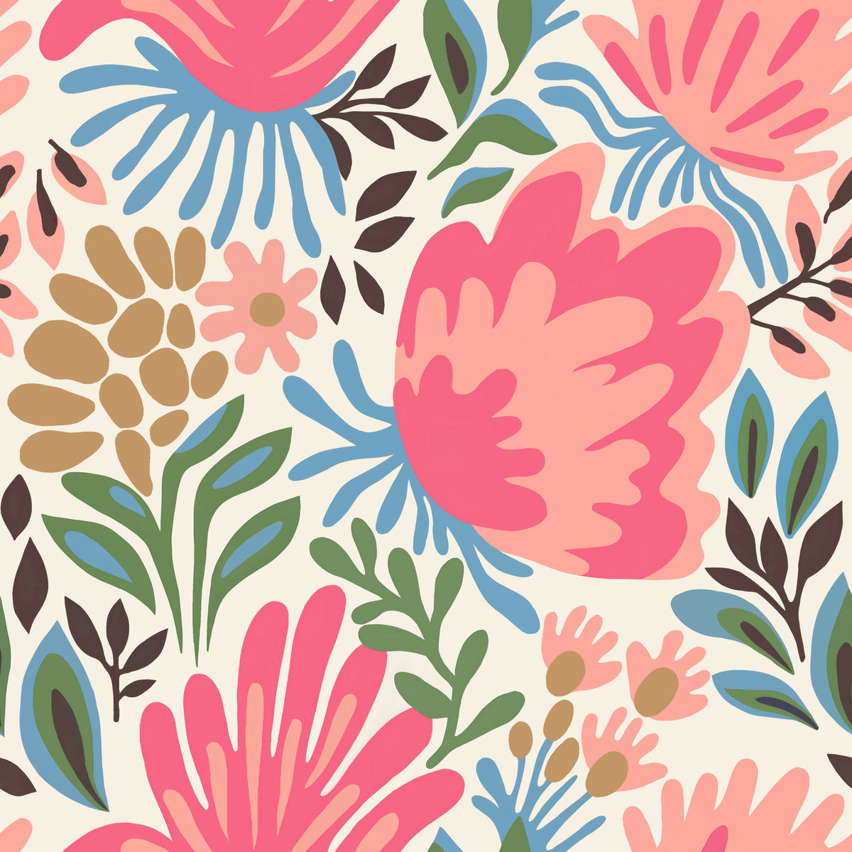 Lush Floral Escape Wallpaper⁠ in your room — zoomed