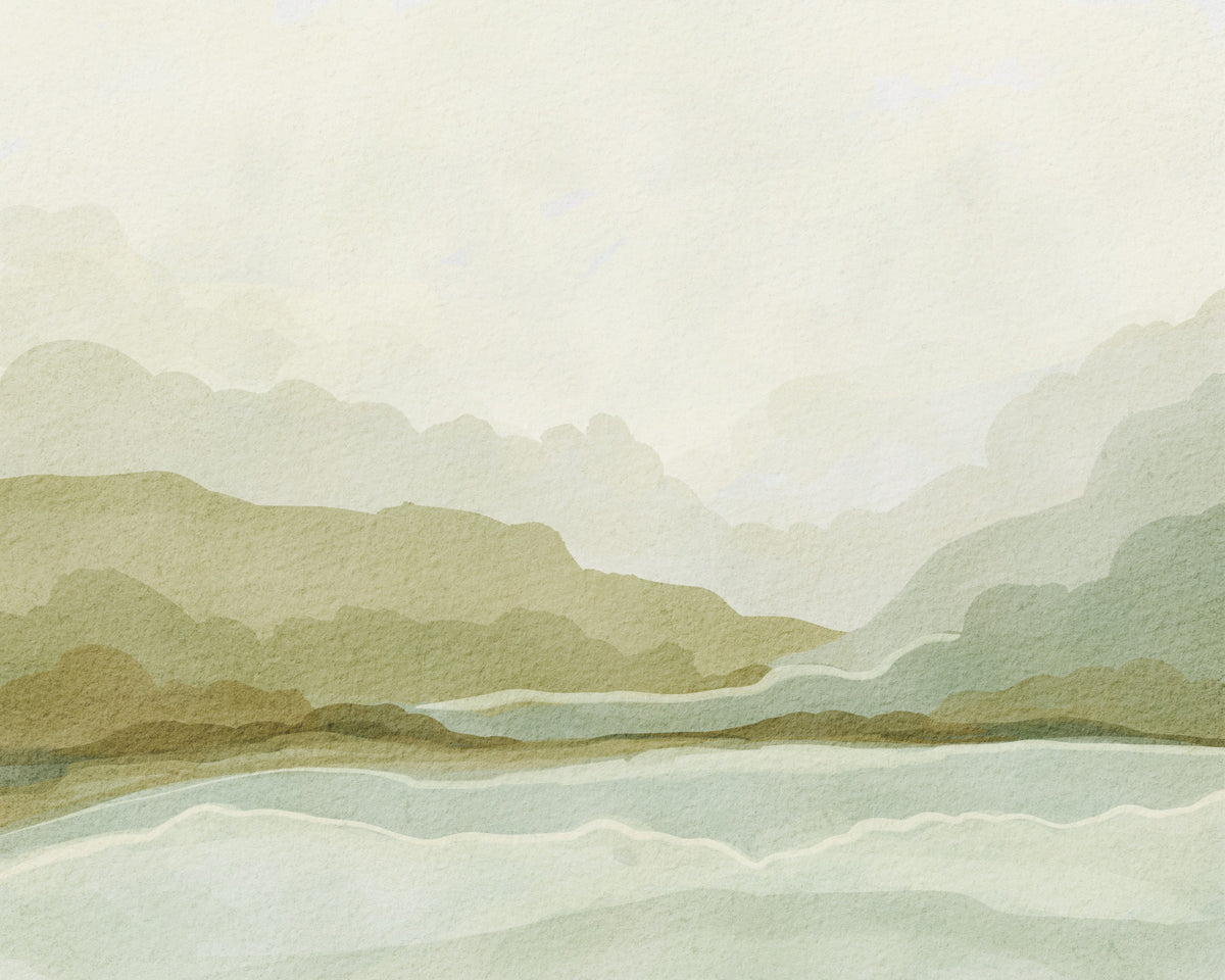 Misty Mountain Majesty Wall Mural in your room — zoomed