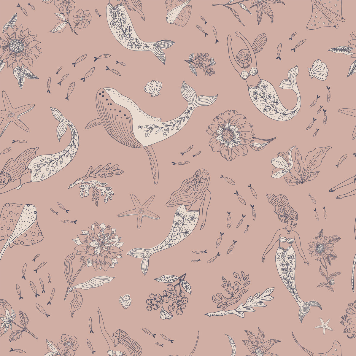 Enchanted Mermaid Lagoon Wallpaper⁠ in your room — zoomed