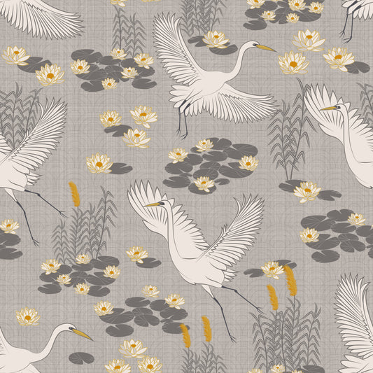 White Herons in the Lagoon -  Light Wallpaper⁠