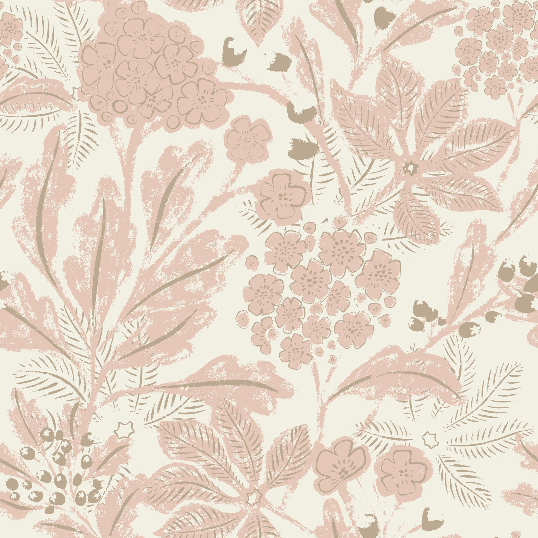 Rusty Blush Botanicals Wallpaper⁠