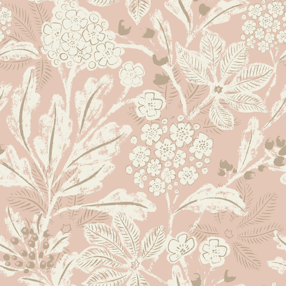 Textured Botanical Dream Wallpaper⁠ in your room — zoomed