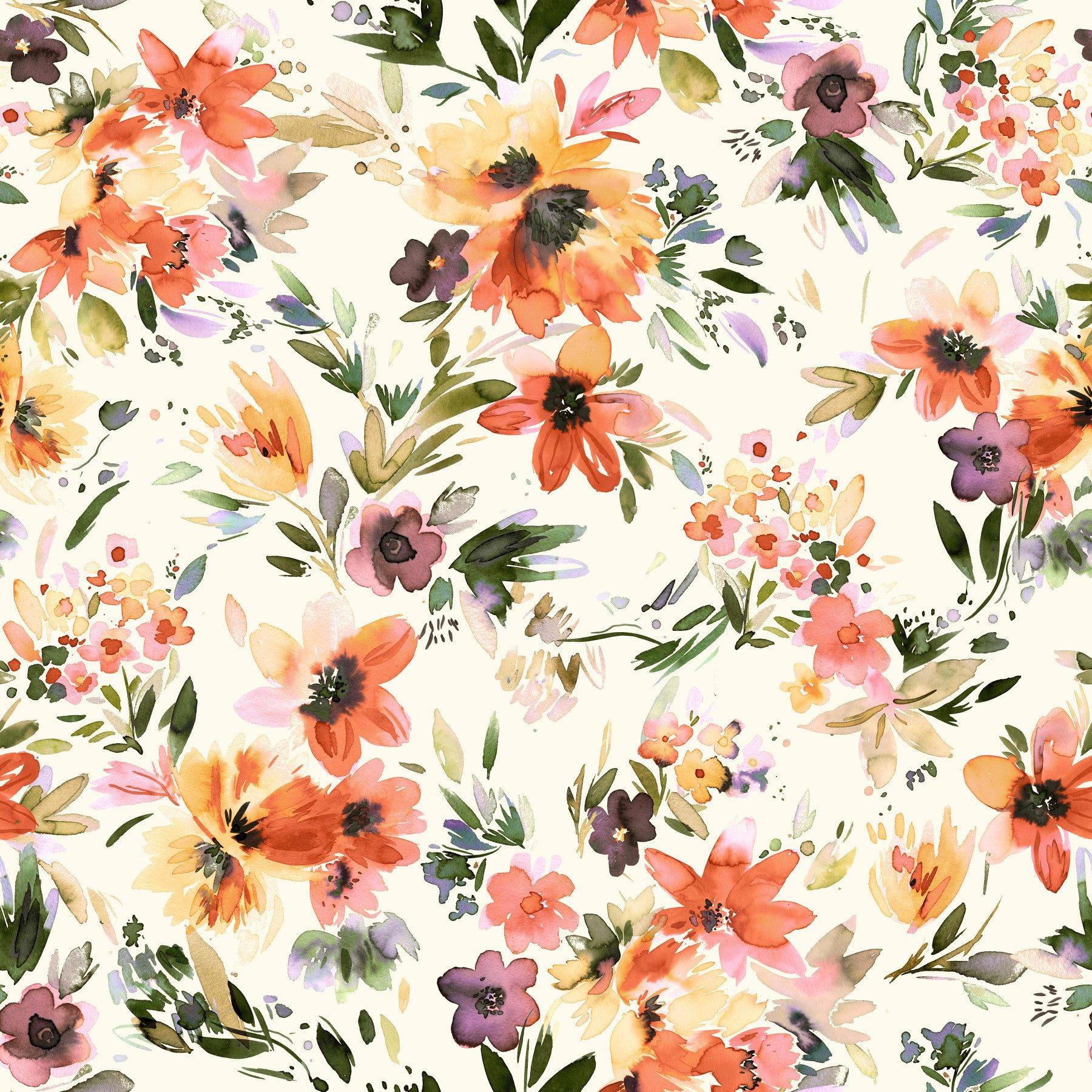 Tropical Flowers Wallpaper⁠ in your room — zoomed