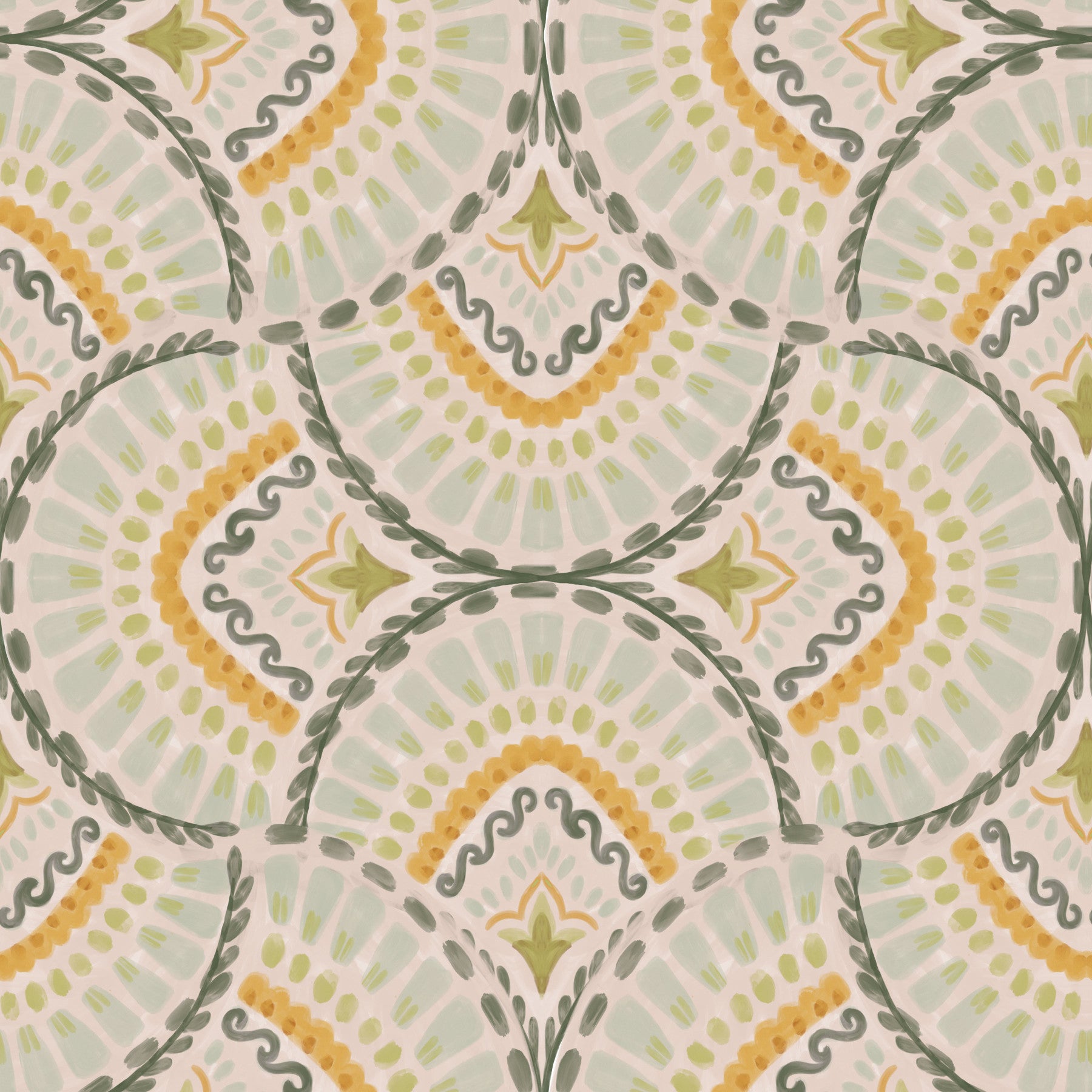 Serene Mandala Dreams Wallpaper⁠ in your room — zoomed