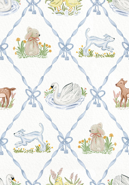 Blue Ribbon Meadow Wallpaper⁠