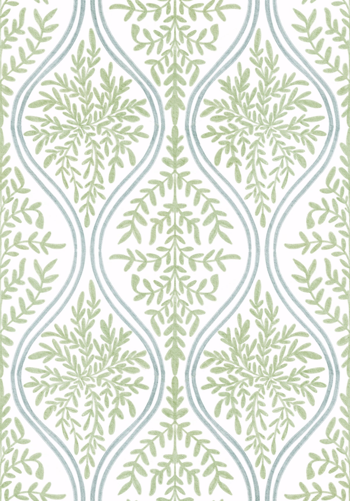 Green Leaf Damask Wallpaper⁠ in your room