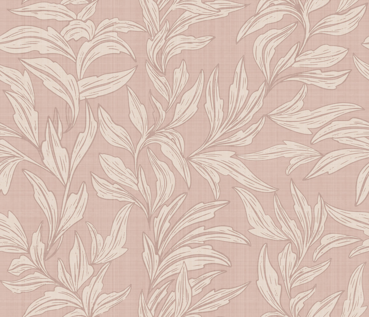 Linen Leaf Wallpaper⁠ in your room — zoomed