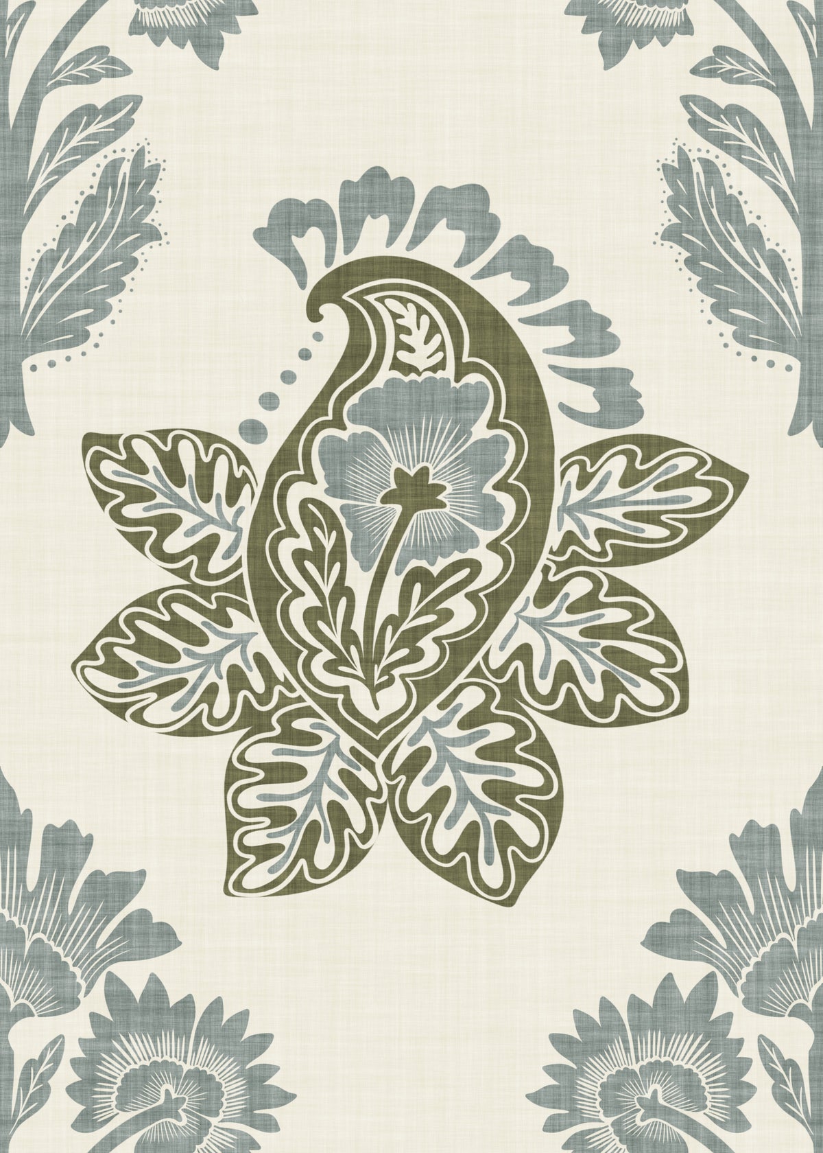 Subtle Botanical Paisley Wallpaper⁠ in your room