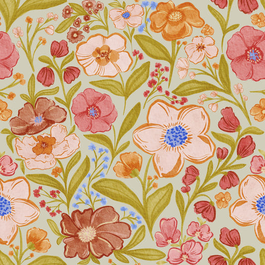 Watercolor Wildflower Meadow Wallpaper⁠