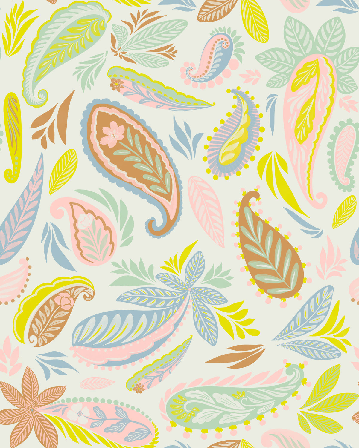 Pastel Paisley Paradise Wallpaper⁠ in your room — zoomed