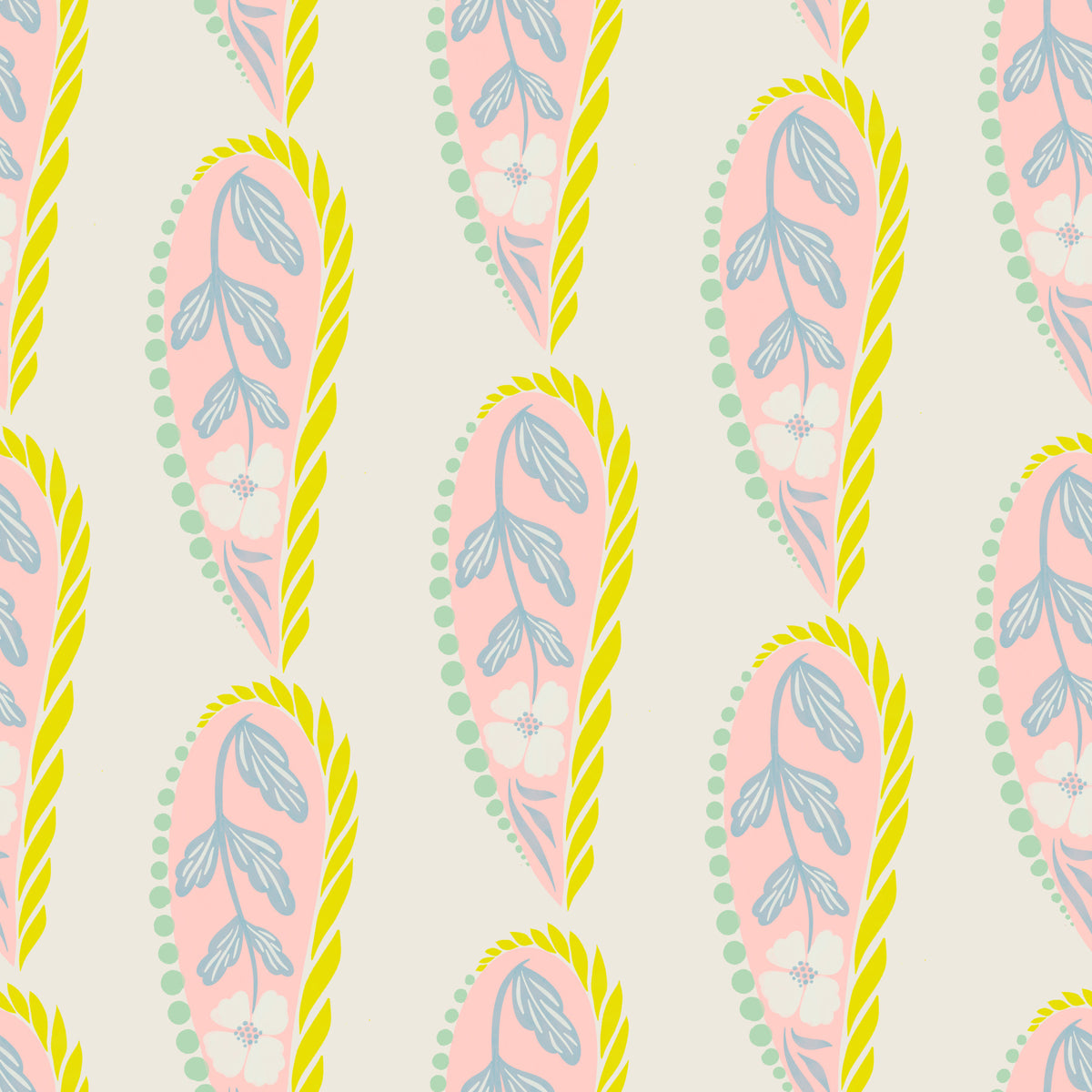 Pastel Paisley Wallpaper⁠ in your room — zoomed