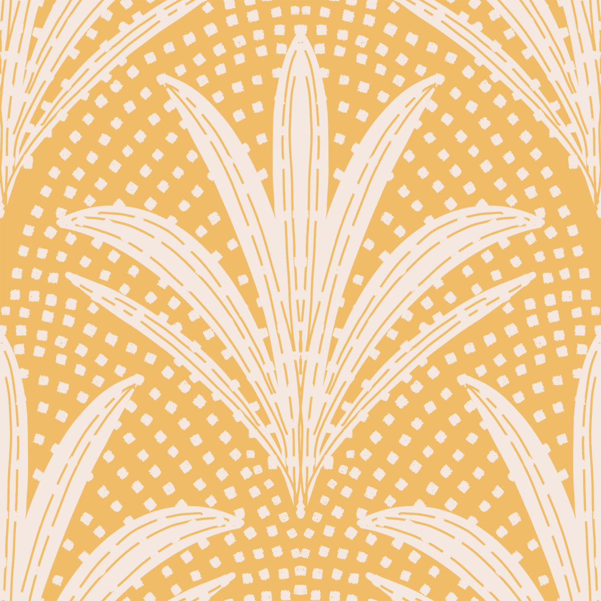 Boho Rustic Palm Radiance Golden Ochre Wallpaper⁠ in your room