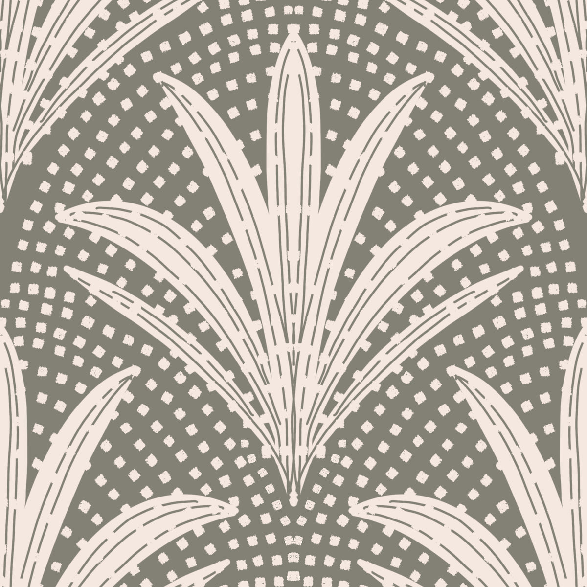 Boho Rustic Palm Radiance Muted Grey Wallpaper⁠ in your room — zoomed
