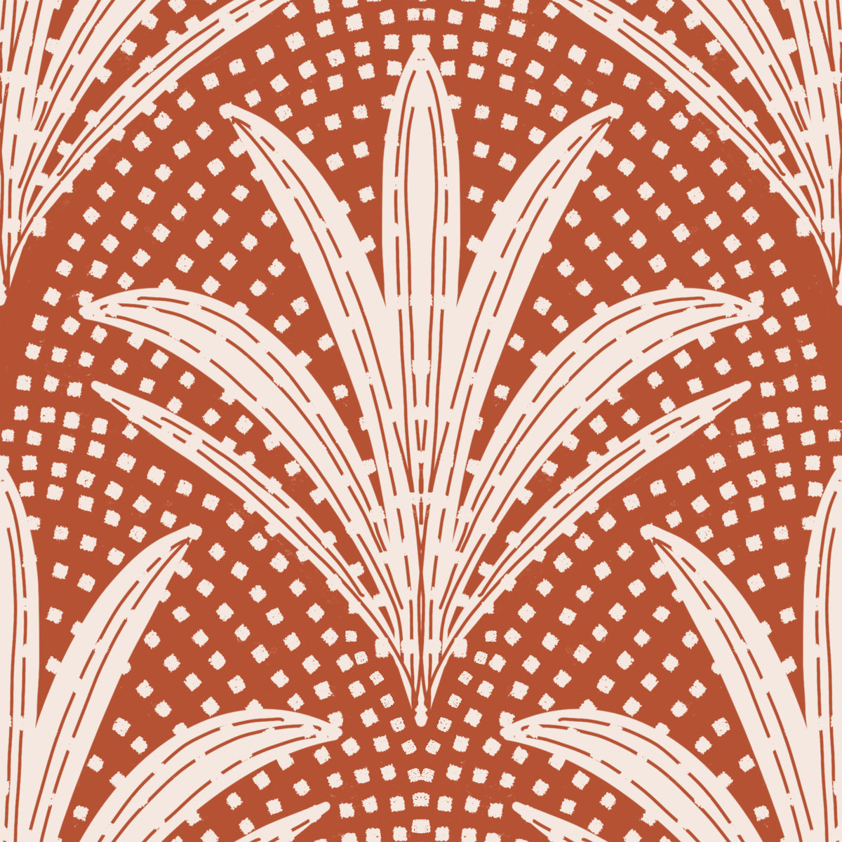 Boho Rustic Palm Radiance Terracotta Wallpaper⁠