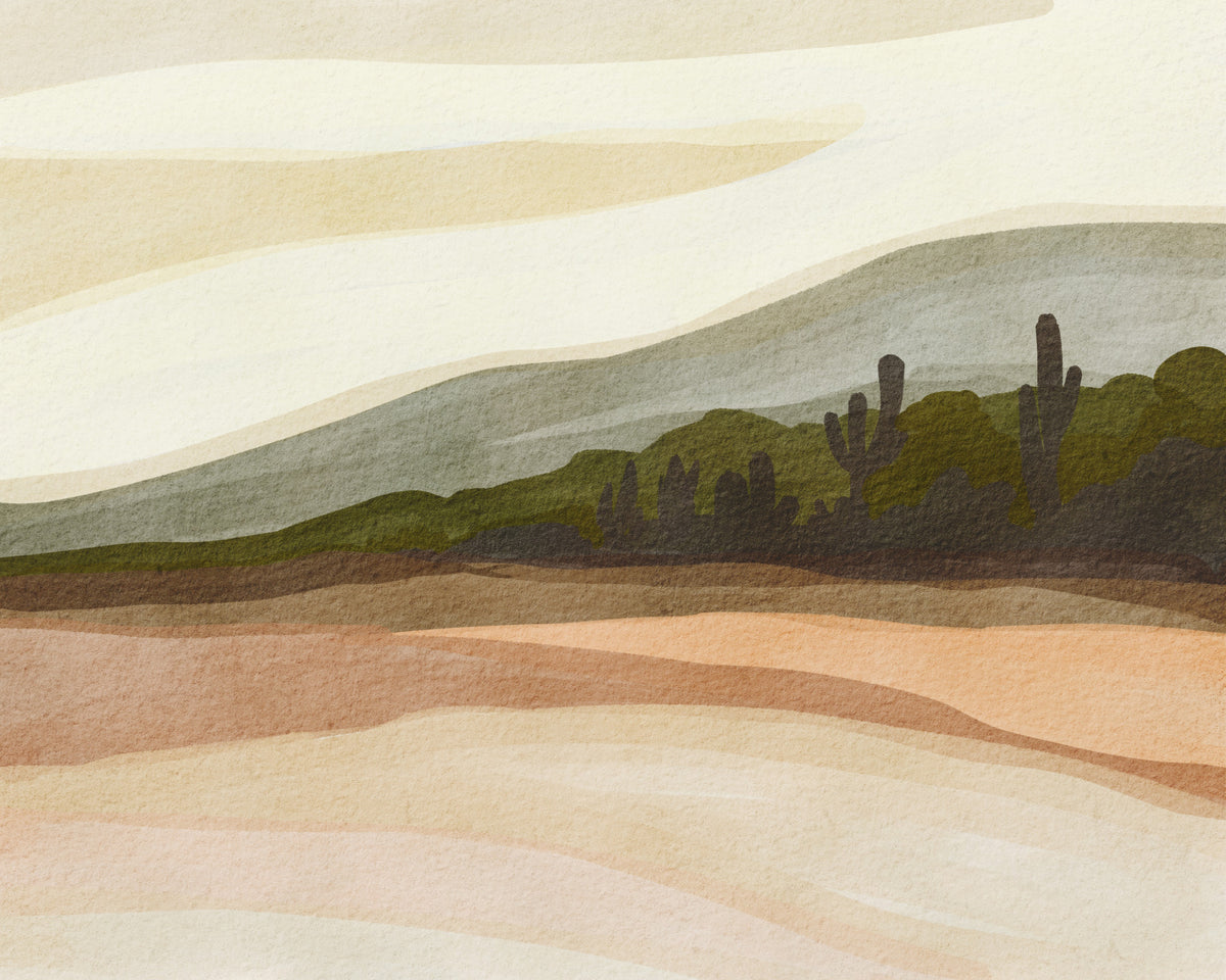 Abstract Desert Vista Wall Mural in your room — zoomed