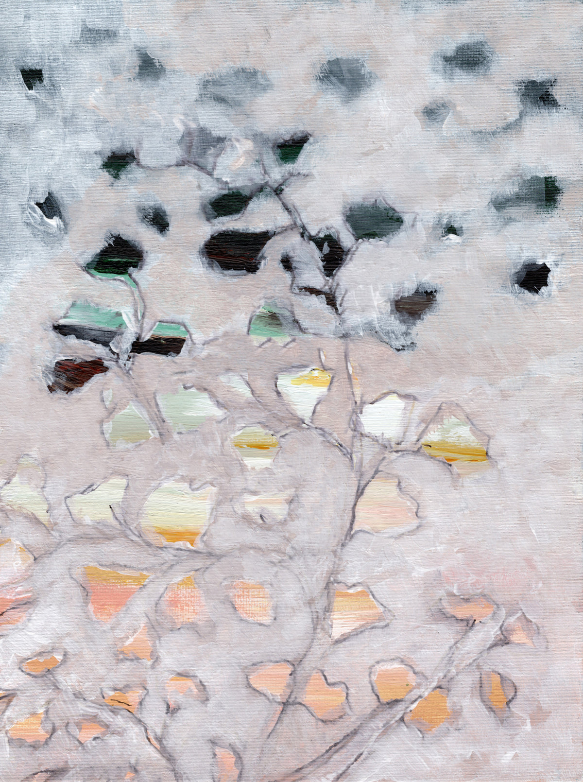 Abstract painterly botanicals Wall Mural in your room
