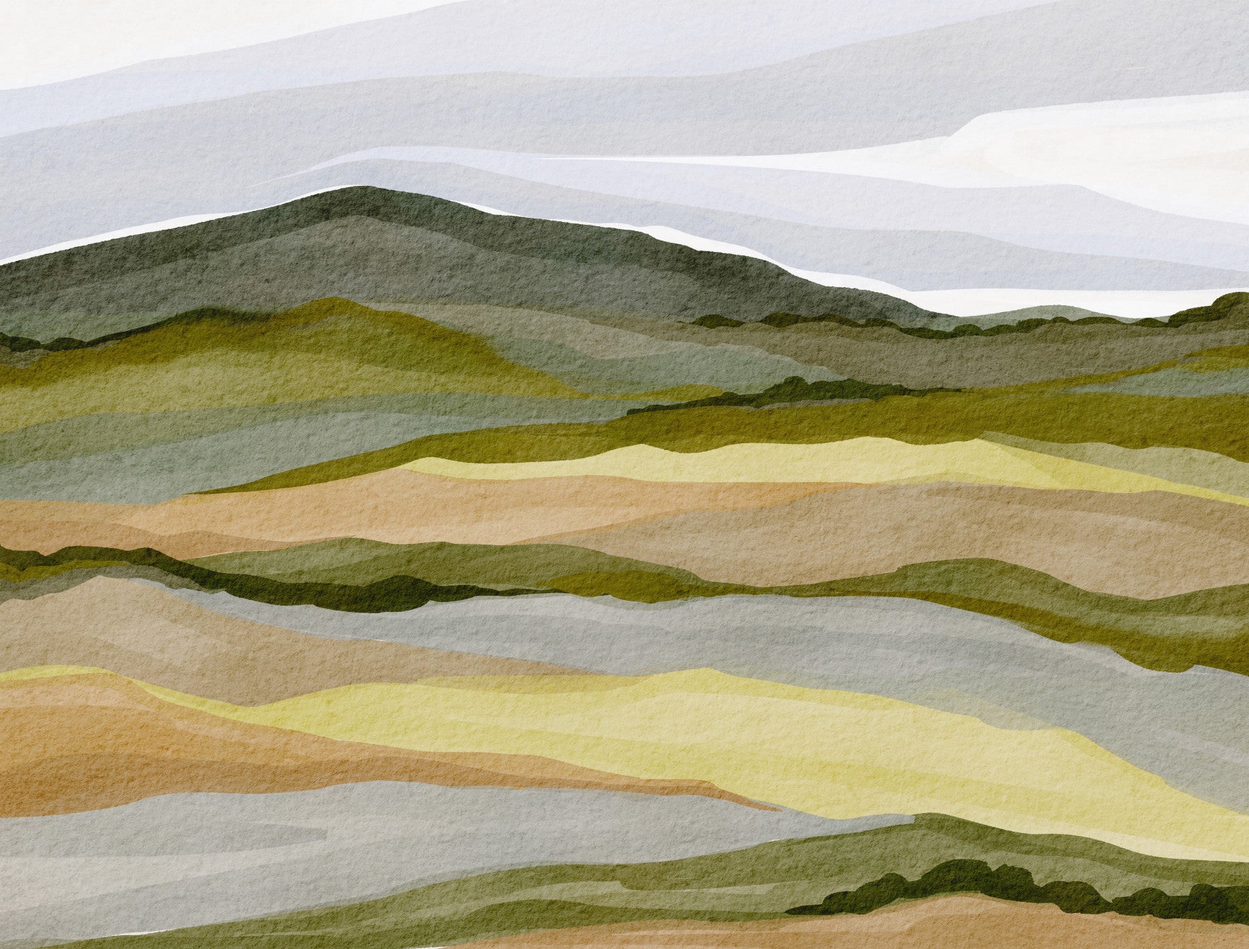Whispering Hills landscape Wall Mural in your room — zoomed