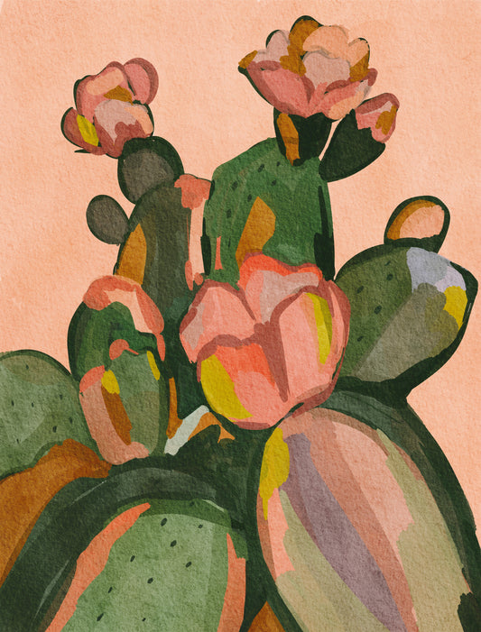Cactus Blossom Abstract Wall Mural