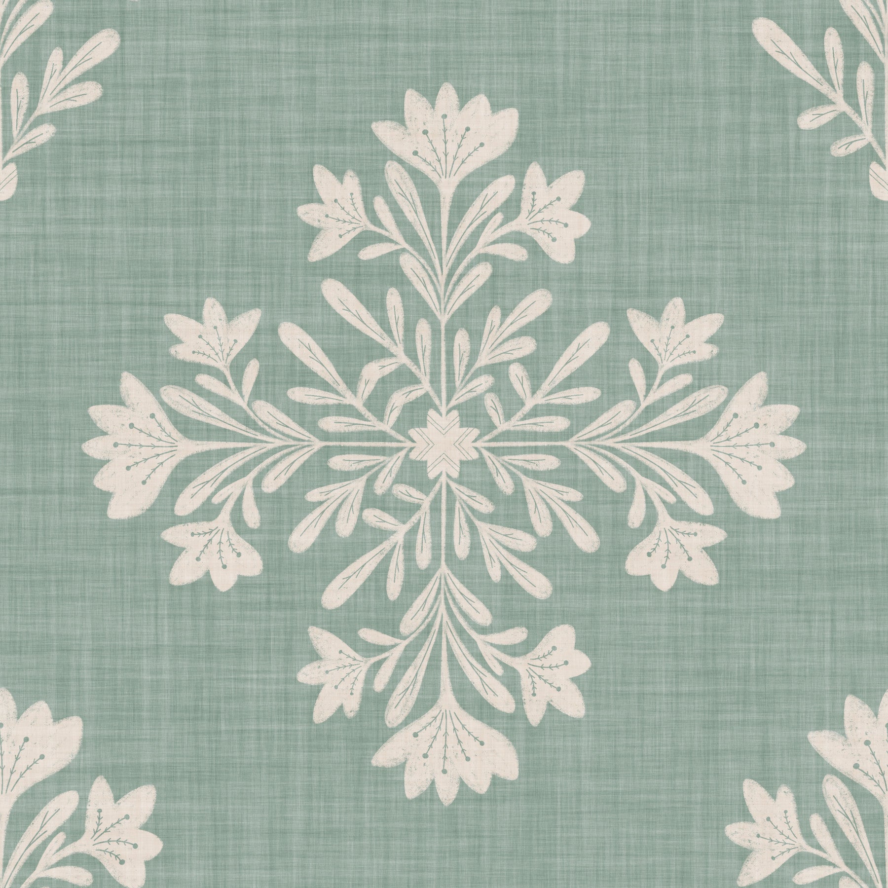 Sage & Cream Botanical Wallpaper⁠