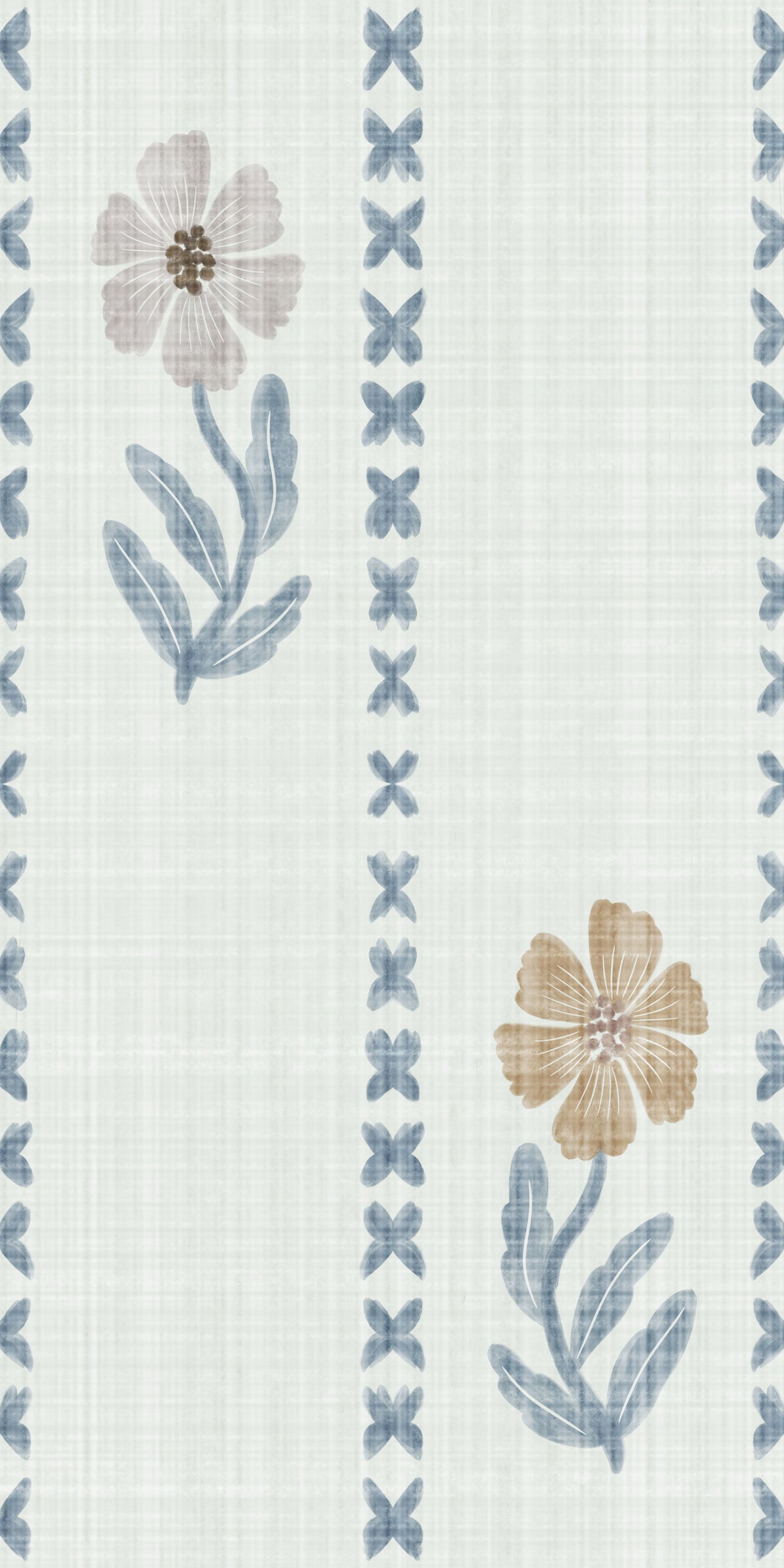 Botanical Stripes Wallpaper⁠ in your room