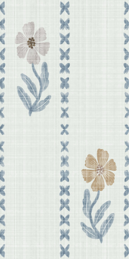 Botanical Stripes Wallpaper⁠