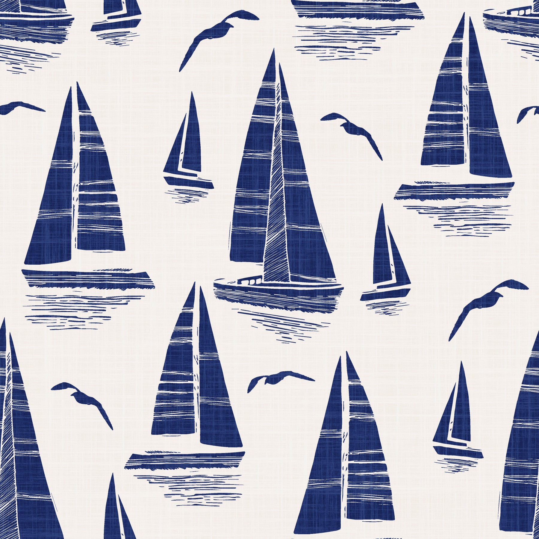 Seaside Regatta With Seagulls Wallpaper⁠ in your room — zoomed