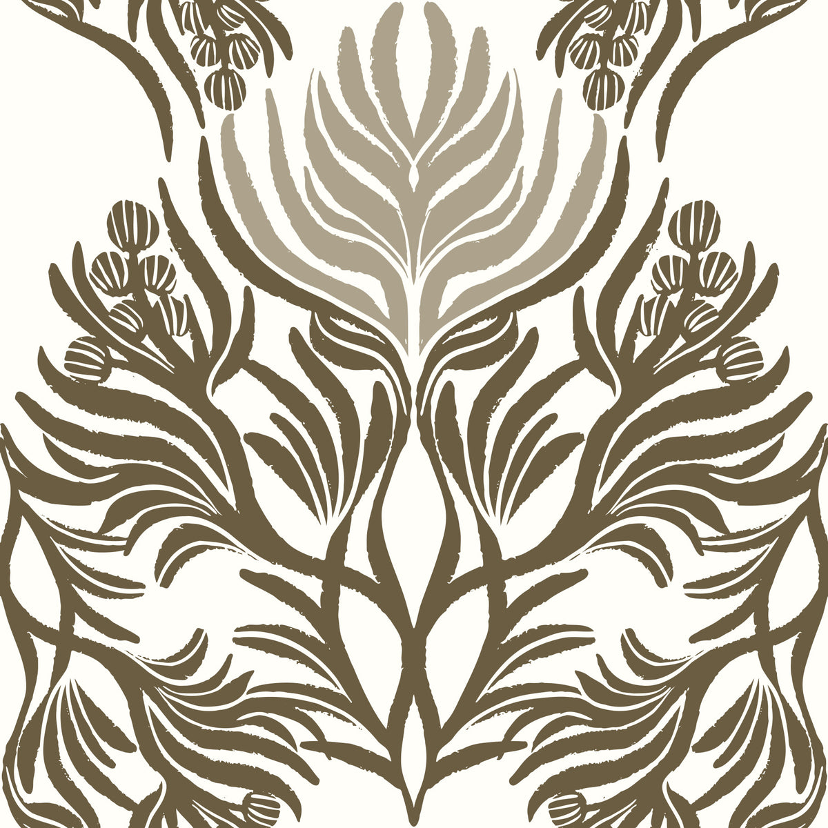 Earthy Botanical Symmetry Wallpaper⁠ in your room — zoomed