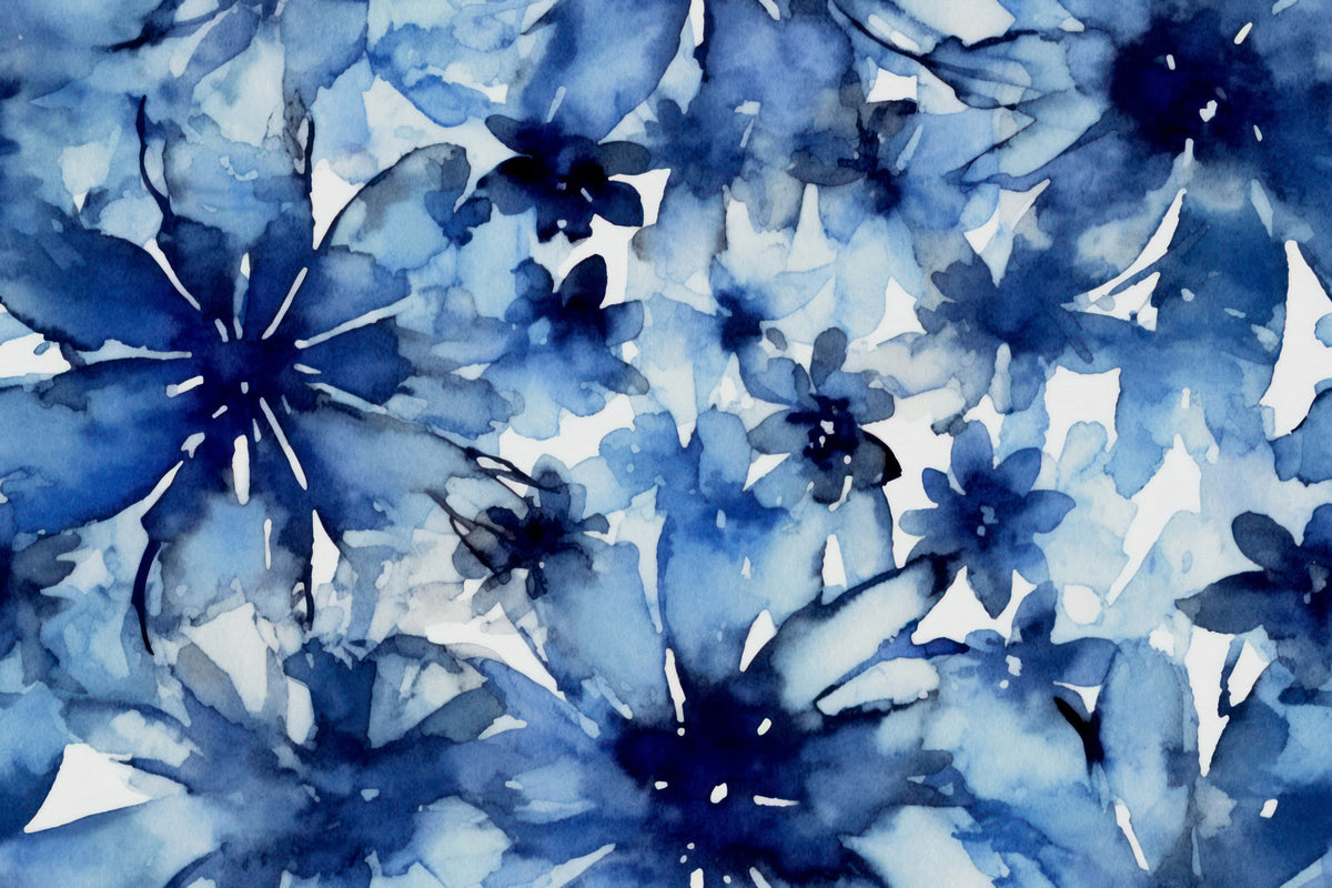 Indigo Bloom Wall Mural