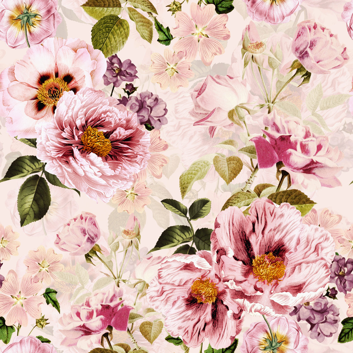 Grandmillennial Dramatic Glamour Heritage Gothic Dark Moody Florals 1 Wallpaper⁠ in your room